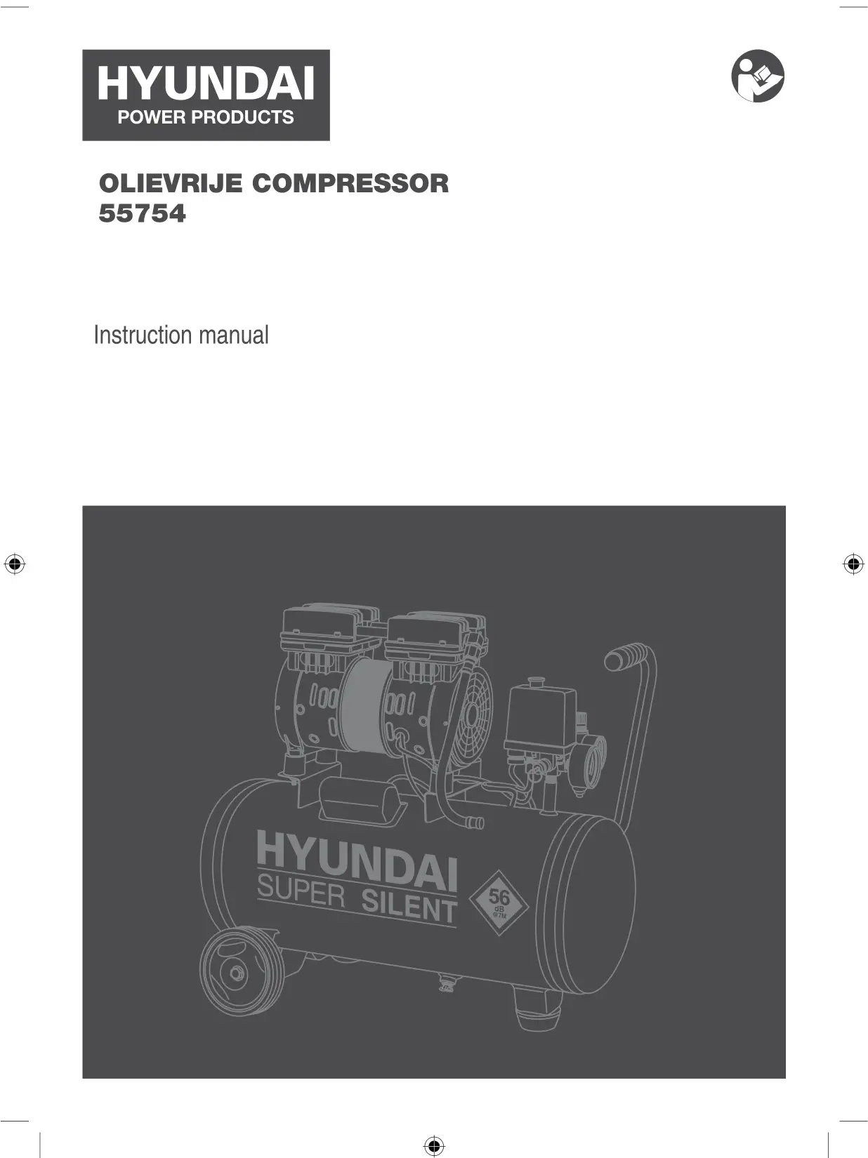 HYUNDAI 55754 Power Super Silent 30L Compressor Instruction Manual