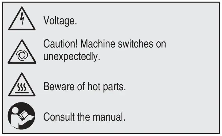 HYUNDAI 55754 Power Super Silent 30L Compressor - pictograms are shown on the machine
