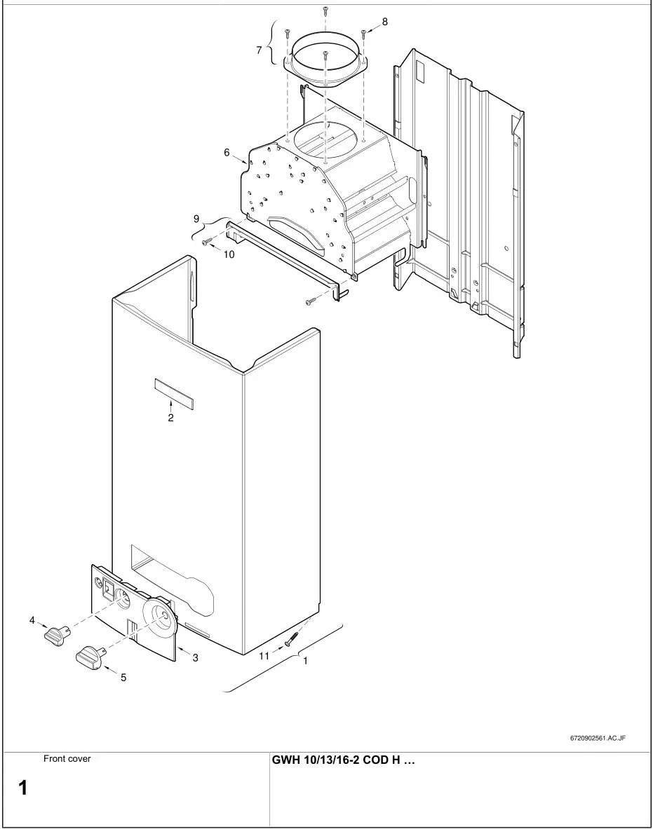 BOSCH GWH 10 Hydronic Heating and Hot Water System Spare parts list 1