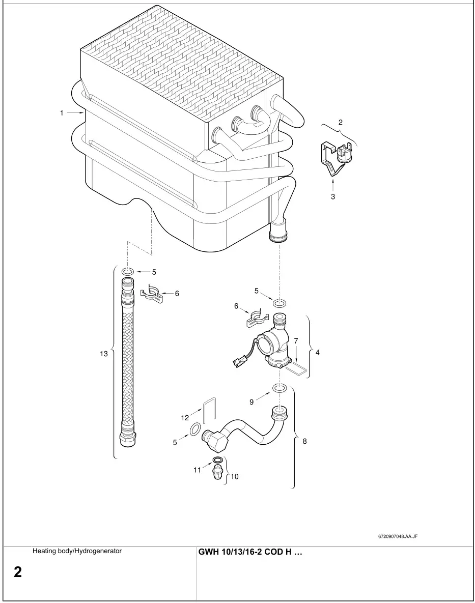 BOSCH GWH 10 Hydronic Heating and Hot Water System Spare parts list 2