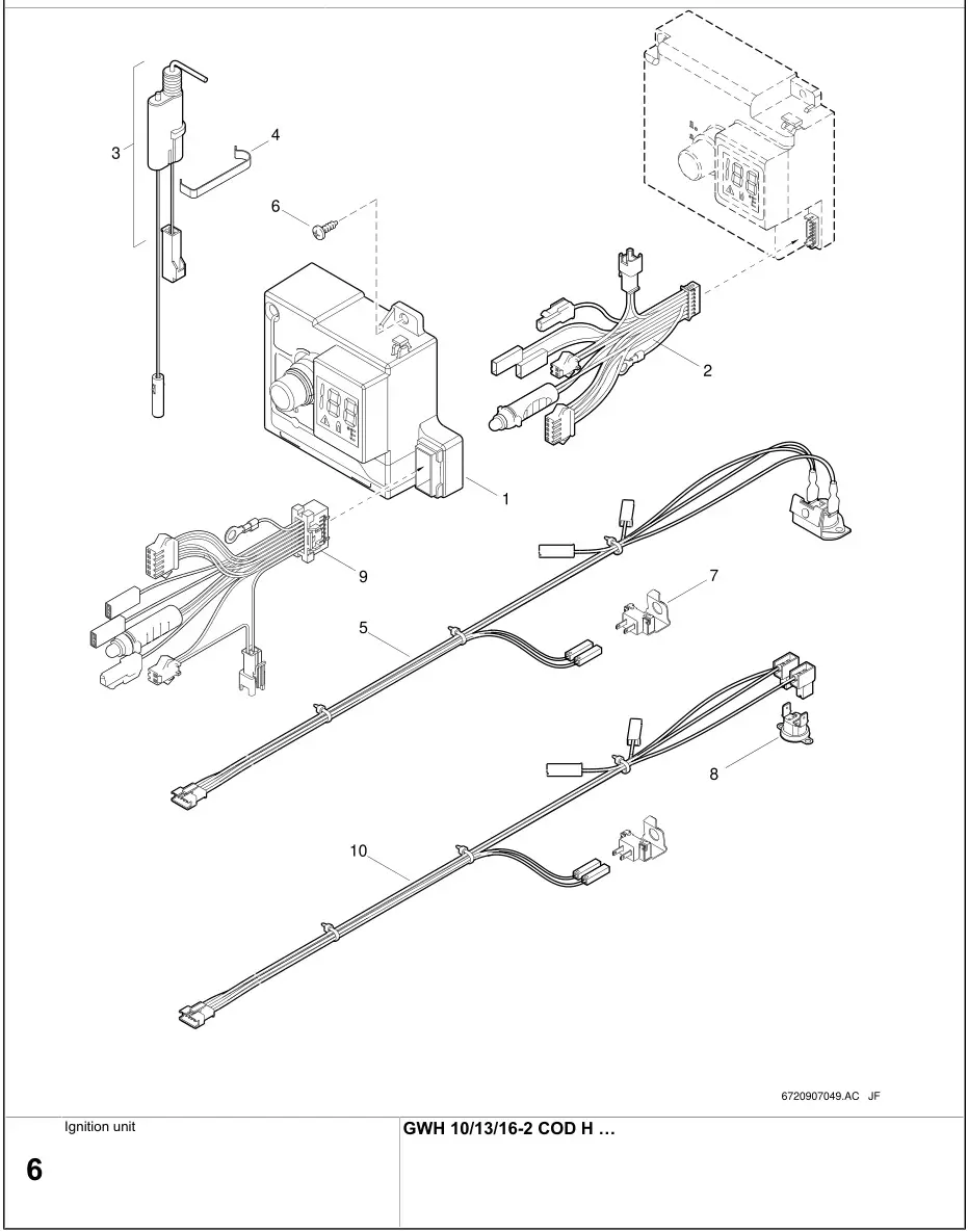 BOSCH GWH 10 Hydronic Heating and Hot Water System Spare parts list 6