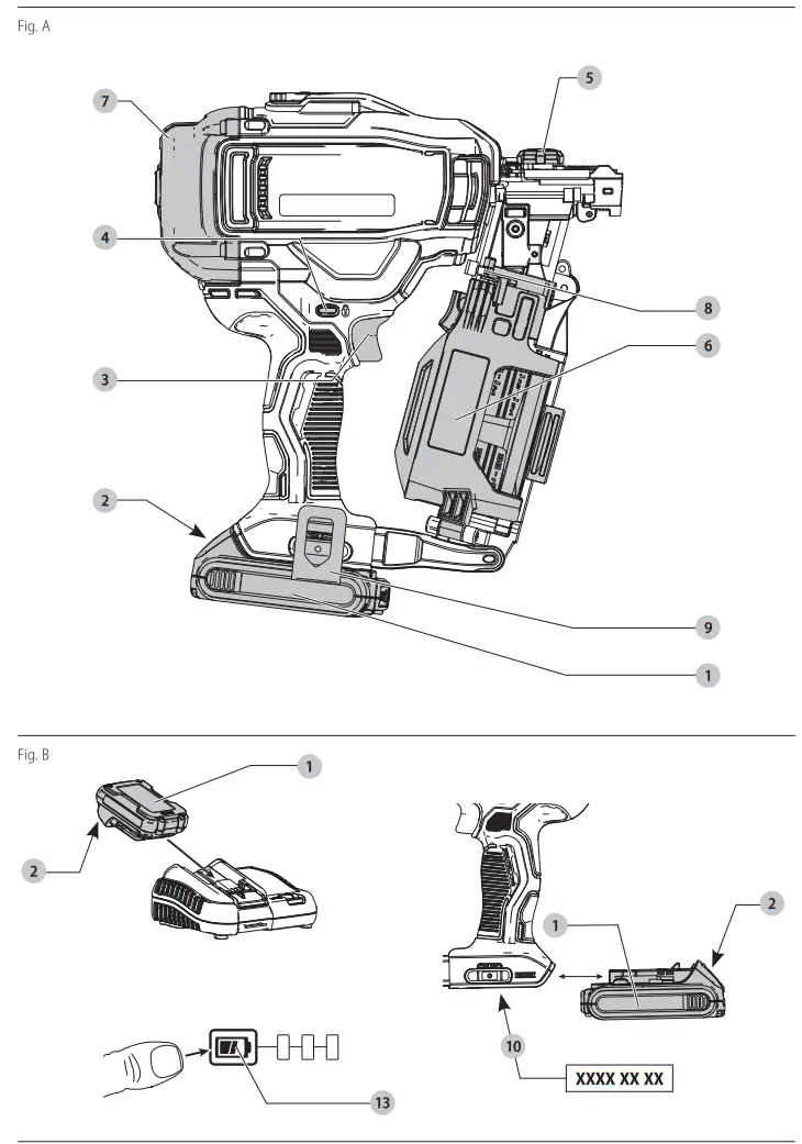 DEWALT DCN45RN XR Cordless Brushless Roofing Coil Nail Gun - Figure 1