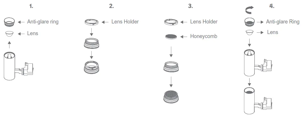 DOMUS Thor-35 LED Track Light - Parts