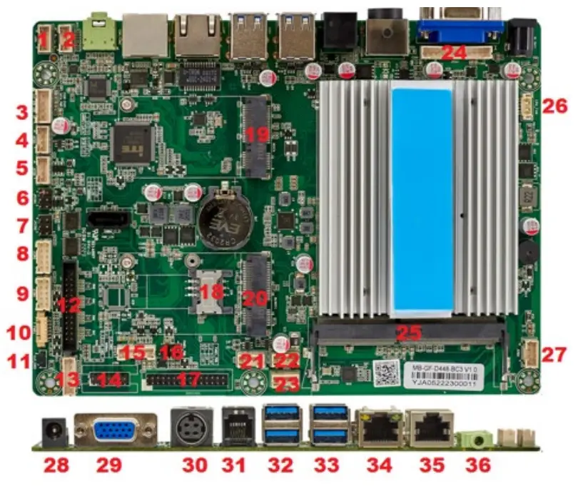 3nStar PTE0211W-8-240 AIO POS System Core i5 11th Gen - Main board