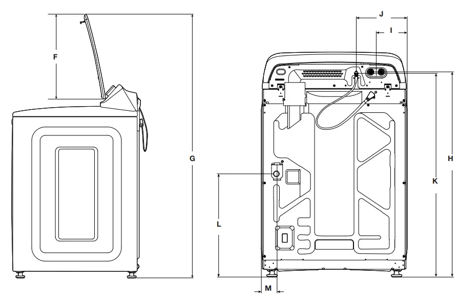 MAYTAG MVW6500MW 4.7 cu ft Top Load Washer - DIMENSIONS 1