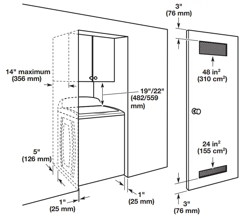 MAYTAG MVW6500MW 4.7 cu ft Top Load Washer - DIMENSIONS 2