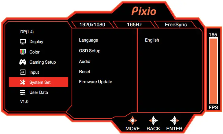 Pixio PX248PS Gaming Monitor - System Set
