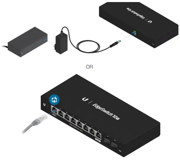 UBIQUITI Edgeswitch ES-10X Gigabit Switch - Connecting Power