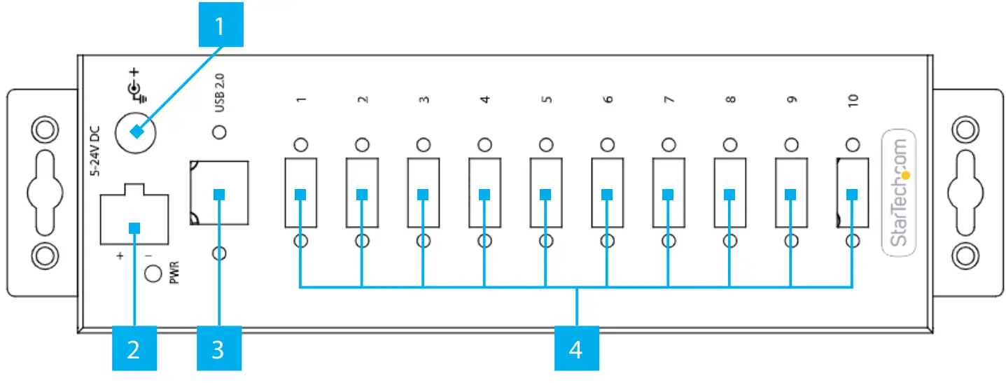 Product Diagram (USB210AIND-USB-A-HUB)