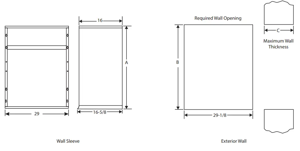 magicpak MGE8 12 Electric Cooling Gas Heating Packaged Unit - WALL SLEEVE