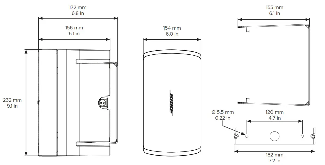BOSE PROFESSIONAL DesignMax DM3SE Surface Mount Loudspeaker - fig 1