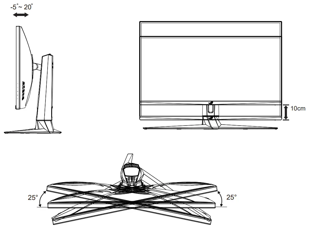 ASUS XG43UQ ROG Strix 43 Inch 4K HDR DSC Gaming Monitor - Adjusting the monitor