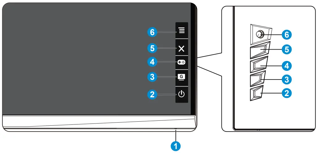 ASUS XG43UQ ROG Strix 43 Inch 4K HDR DSC Gaming Monitor - Controls button