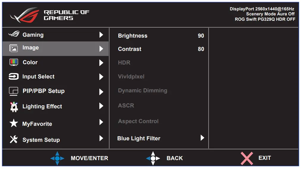 ASUS XG43UQ ROG Strix 43 Inch 4K HDR DSC Gaming Monitor - Image Function