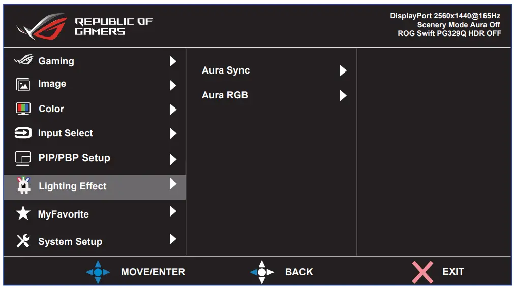 ASUS XG43UQ ROG Strix 43 Inch 4K HDR DSC Gaming Monitor - Lighting Effect Function