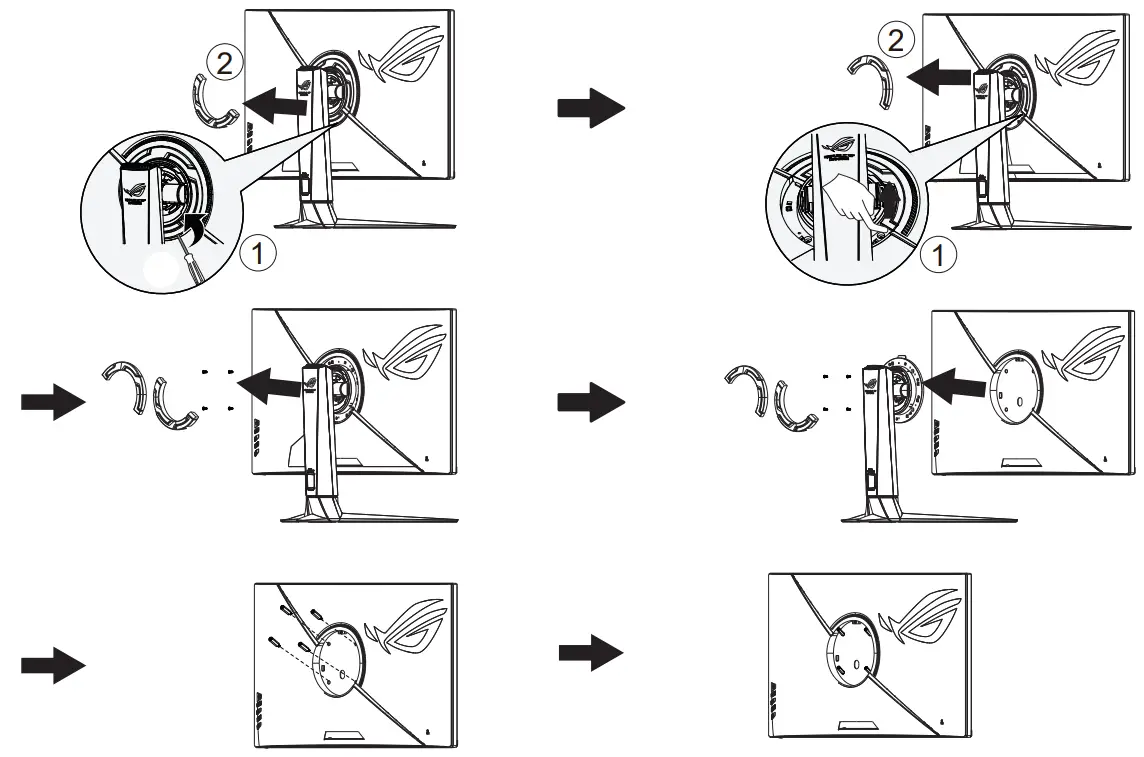 ASUS XG43UQ ROG Strix 43 Inch 4K HDR DSC Gaming Monitor - detach the stand