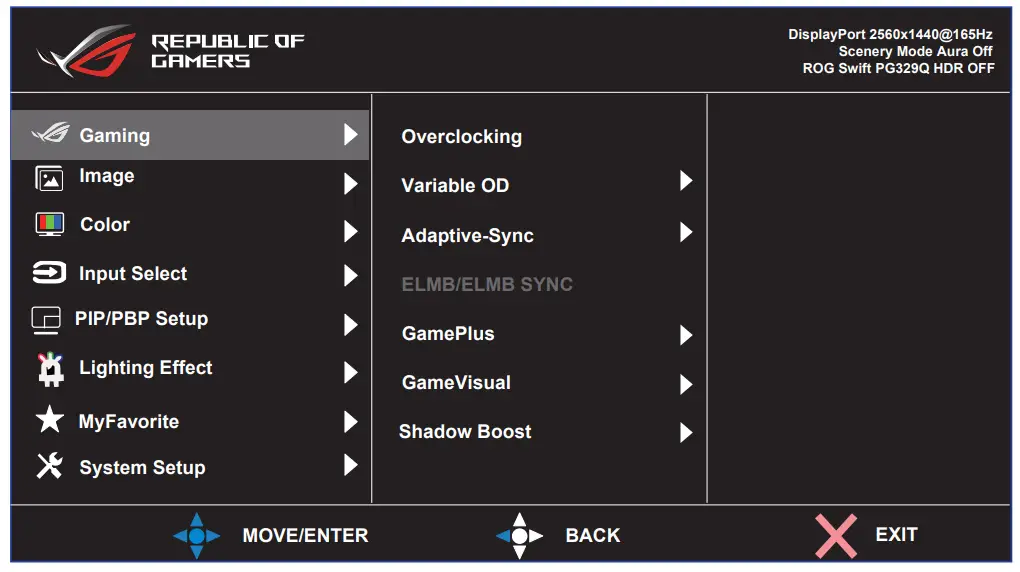 ASUS XG43UQ ROG Strix 43 Inch 4K HDR DSC Gaming Monitor - reconfigure