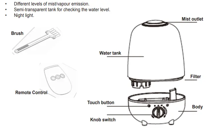 OLIMPIA SPLENDID LIMPIA 4 Humidifier - FEATURES