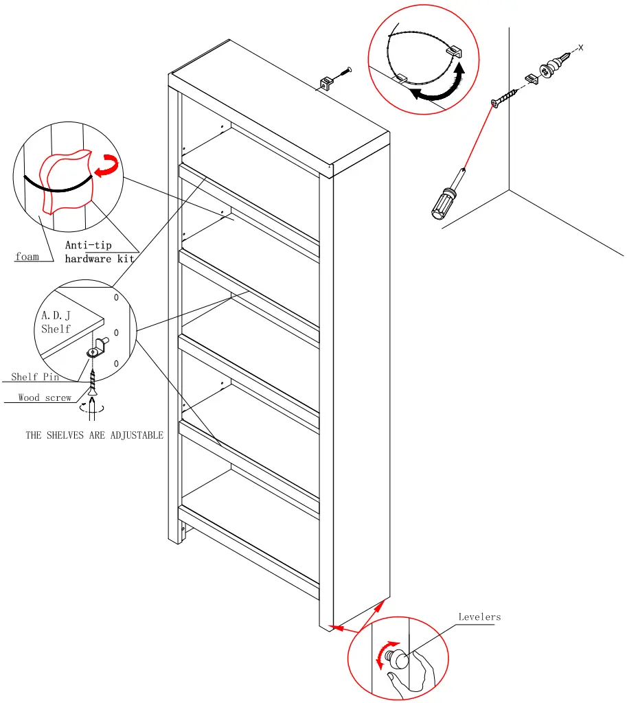 Parker House 305255 Elm Bookcase - Description