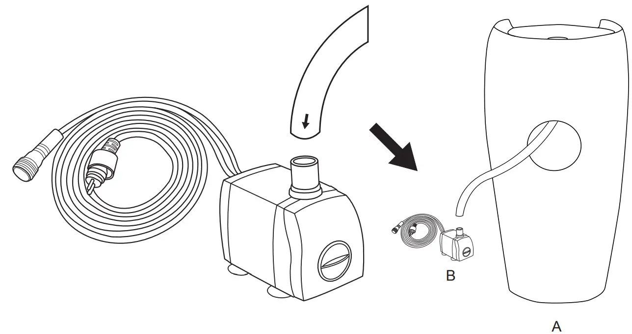 Glitzhome 2007300050 Oversized Black Outdoor Ceramic Pot Fountain - ASSEMBLY 3