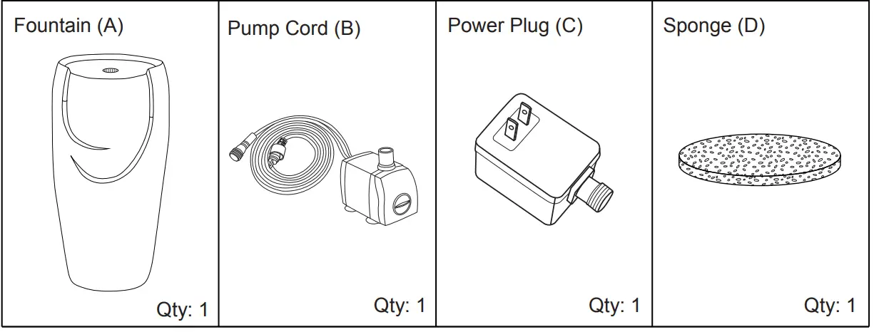 Glitzhome 2007300050 Oversized Black Outdoor Ceramic Pot Fountain - PARTS