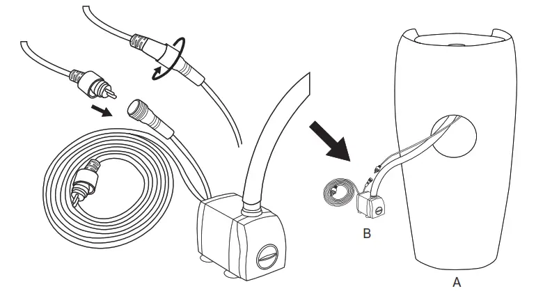 Glitzhome 2007300050 Oversized Black Outdoor Ceramic Pot Fountain - PUMP 2