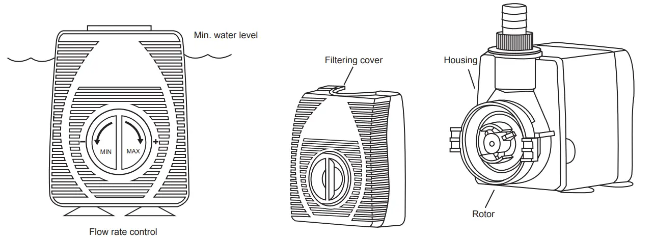 Glitzhome 2007300050 Oversized Black Outdoor Ceramic Pot Fountain - PUMP