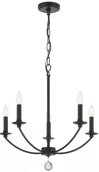 CRYSTORAMA MIL-8005-BK Mila 5 Light Black Chandelier-PRODUCT