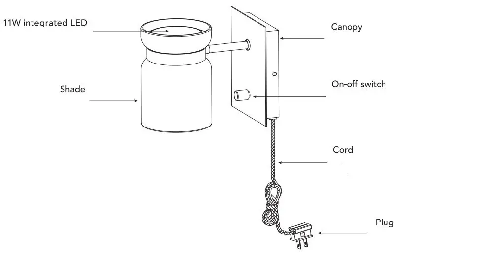 globe 91002869 Light Matte Brass LED Integrated Plug-In or Hardwire Wall Sconce-fig-4