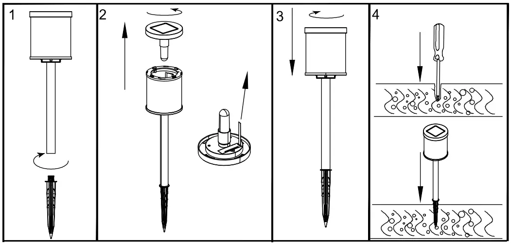 costco P104CR 4 Solar LED Pathway Lights - Assembly