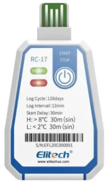 Elitech RC-17 Disposable Temperature Recorder