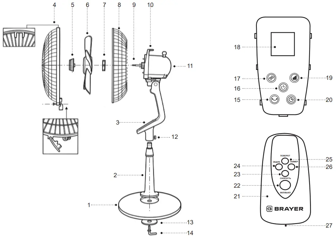 BRAYER BR4971 Fan - Discription