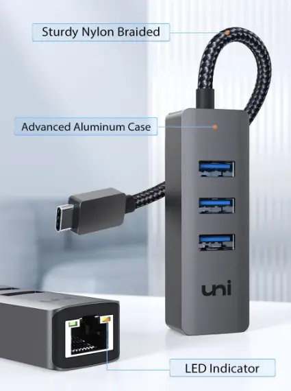 Uni-EHUB01-USB-C-to-Ethernet-Adapter-fig-1
