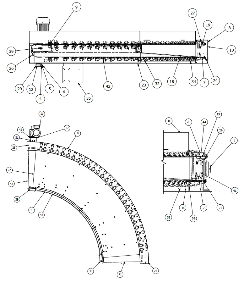 HYTROL SBC Belt Conveyor Curve - Ceiling Hanger Installation3