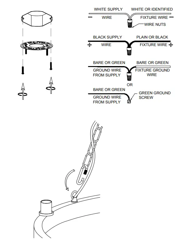 YOUKAIN HDLP-10557BKBD 6 Light Matte Black and Muted Brass Chandelier - SUPPLY