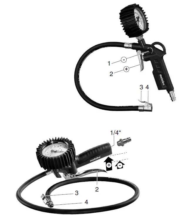 metabo RF 60 Air Digital Tyre Inflator and Pressure Gauge 1