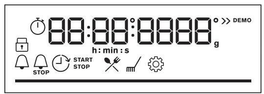 AEG BPK556360M Built In Oven - display with the maximum