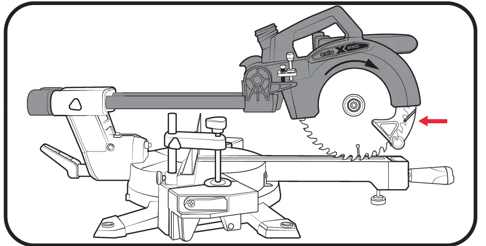 Ozito PXSMSS-036 Cordless Sliding Mitre Saw 36