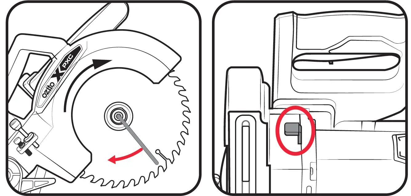 Ozito PXSMSS-036 Cordless Sliding Mitre Saw 44