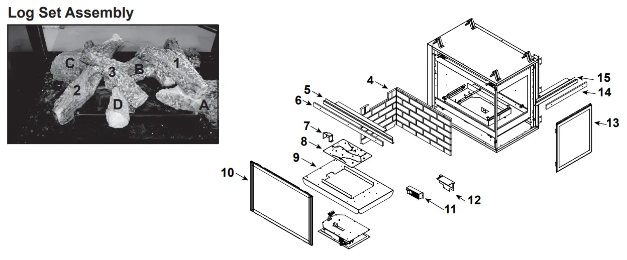 HEARTH HOME technologies RCOR DV36IN Direct Vent Gas Fireplace - Log1