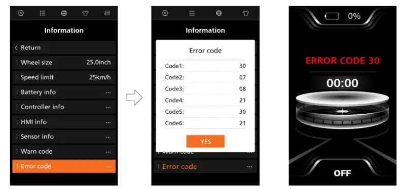 BAFANG DP C010.CB Display LCD - Error code