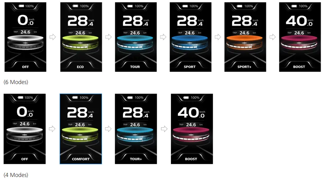 BAFANG DP C010.CB Display LCD - Mode Selection