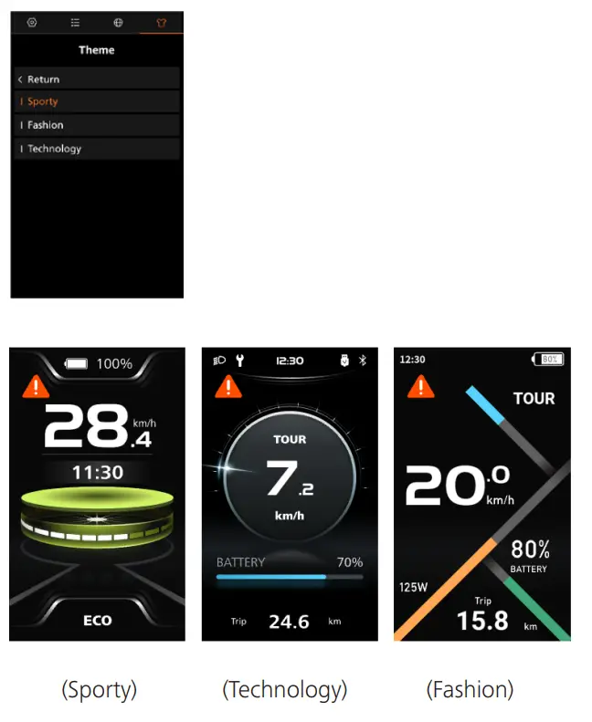 BAFANG DP C010.CB Display LCD - Theme