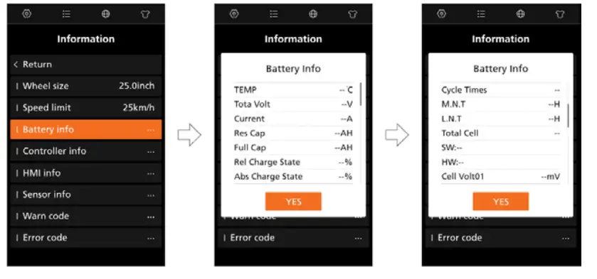 BAFANG DP C010.CB Display LCD - battery