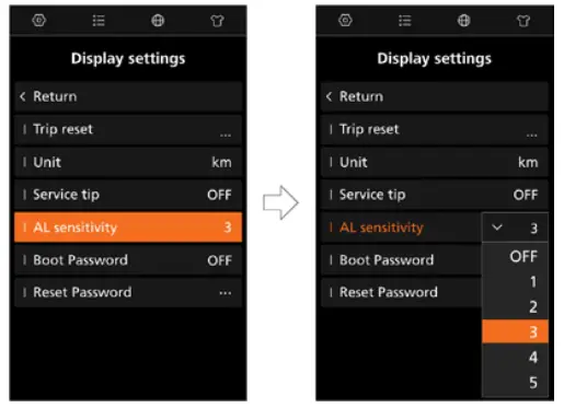 BAFANG DP C010.CB Display LCD - sensitivity
