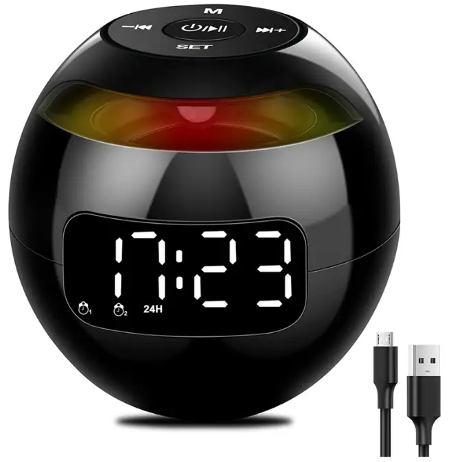Livoo TES255 Bluetooth Compatible Alarm Clock Speaker-product