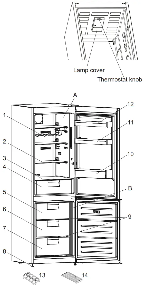 FINLUX FR FB379 FM0W FR FB379 FM0B Fridge Freezer - DESCRIPTION