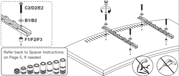 ERGOAV ERTSM2-01B Table Top TV Stand - Curved