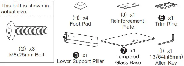 ERGOAV ERTSM2-01B Table Top TV Stand - Parts