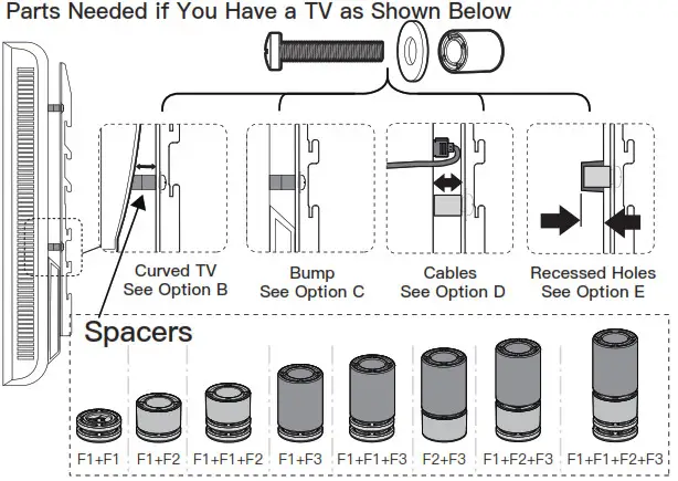 ERGOAV ERTSM2-01B Table Top TV Stand - Spacers